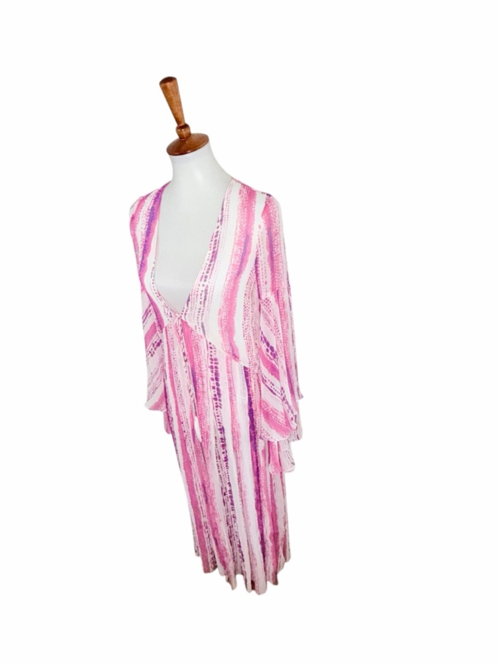 Rococo Sand Coverup Tie Front Pink Size XS - Picture 3 of 6
